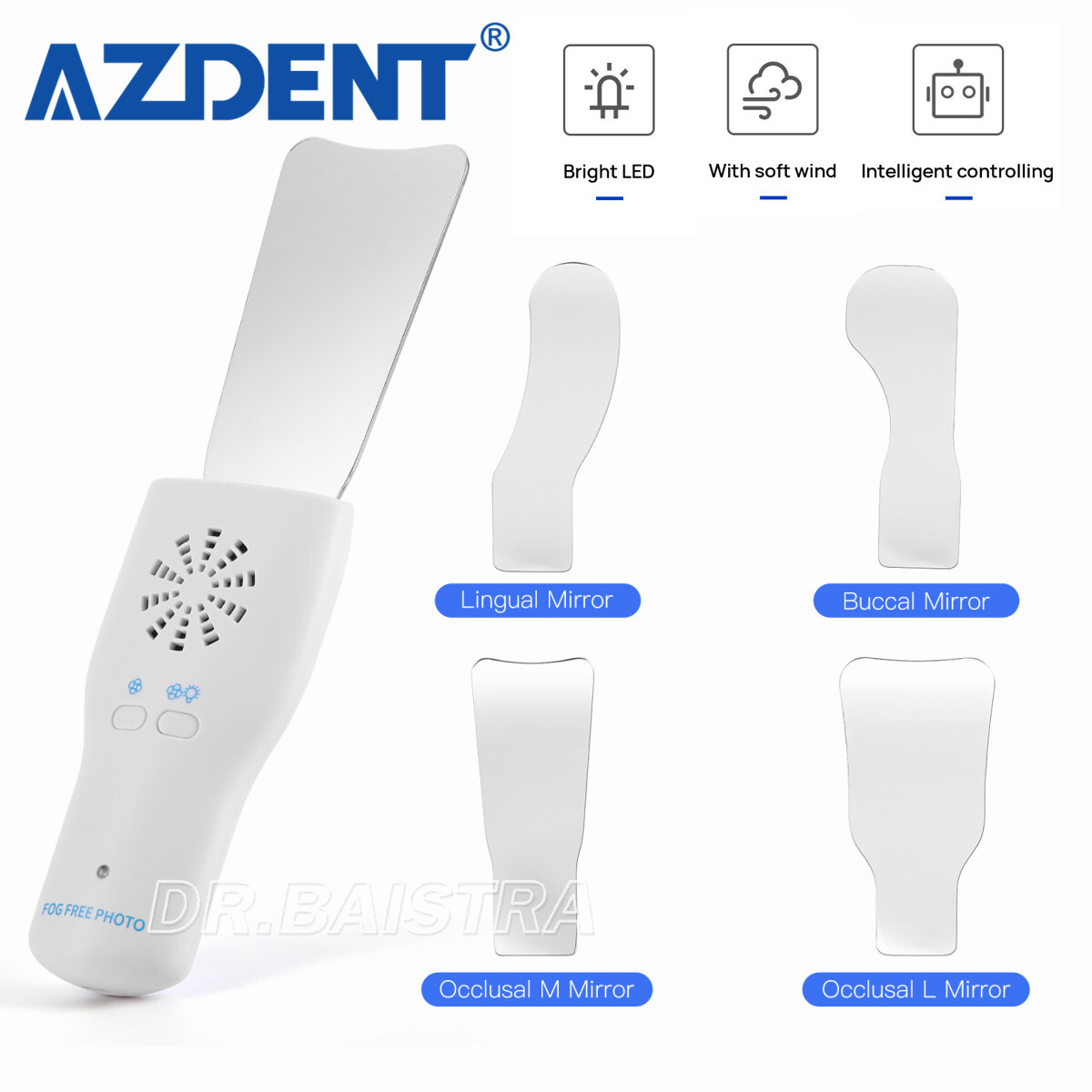 Dental Occlusal Mirror Fog Free LED Intra Oral Photo System Mirror Anti-Fog 4K