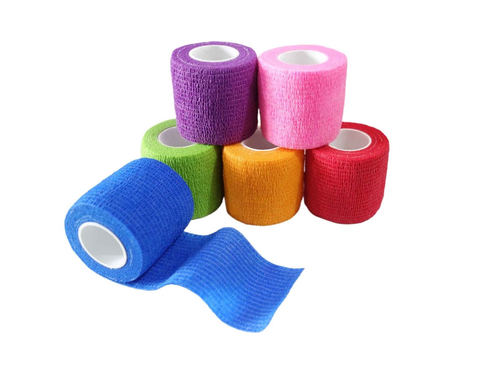 6 Pack Self Adhesive Bandage Wrap 2 Inch Vet Tape Elastic Cohesive Wrap