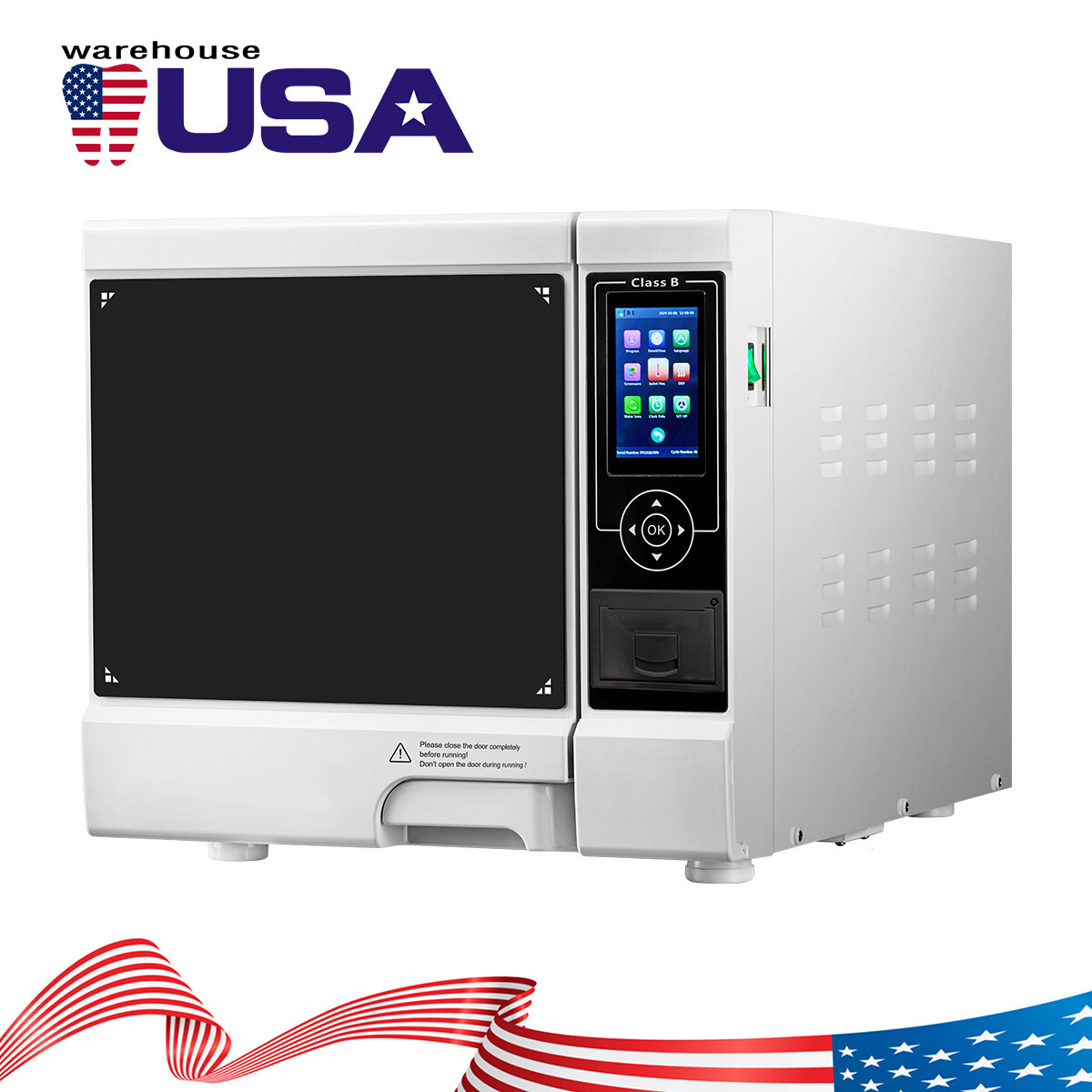 18L Dental Autoclave Steam Sterilizer Medical Class B Sterilization LCD Printer