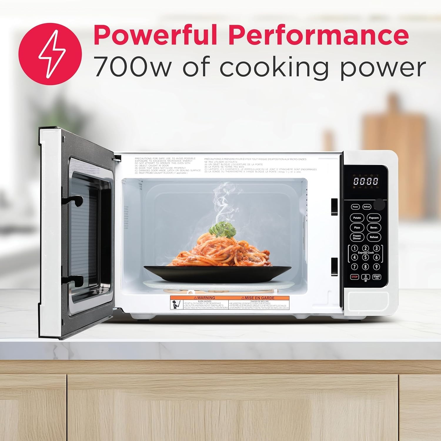 Frigidaire Countertop Microwave 0.7 Cu Ft 700W 10 Power Levels (White)