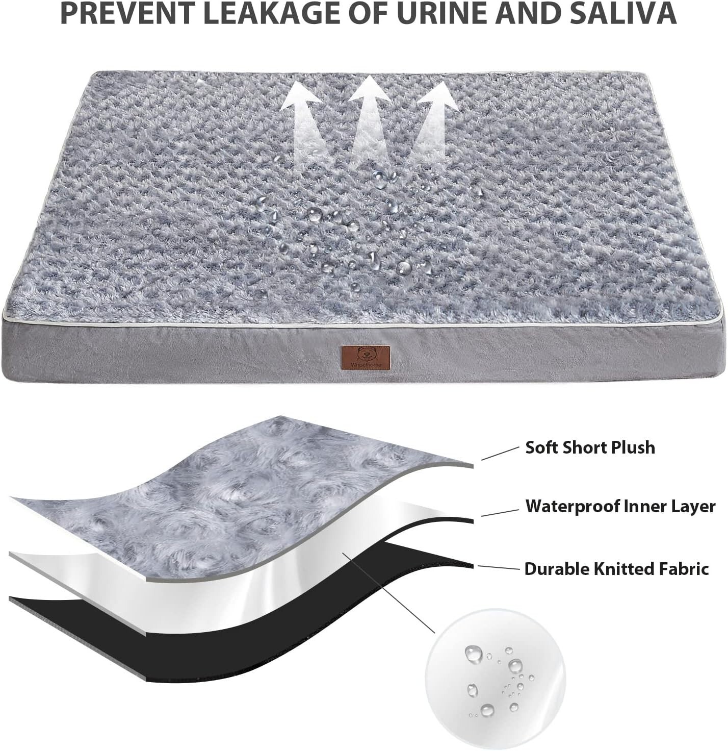 Orthopedic X Large Dog Bed Chew Proof Dog Bed for Large 42 X 30 X 4 Inch Grey