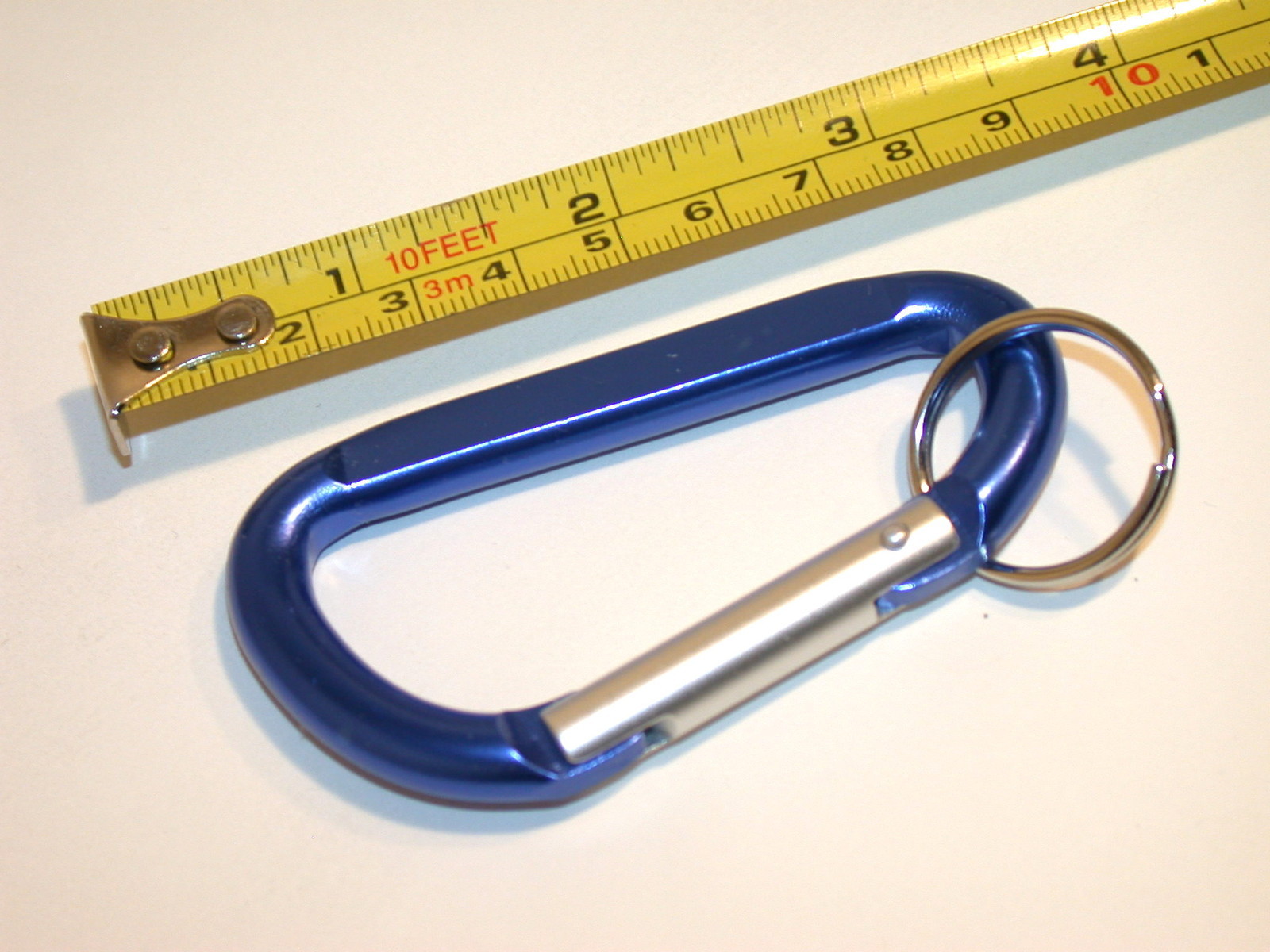 5 NEW BLUE ALUMINUM CARABINER / KEY CHAINS SNAP HOOK - 100 AVAIL -FREE SHIPPING