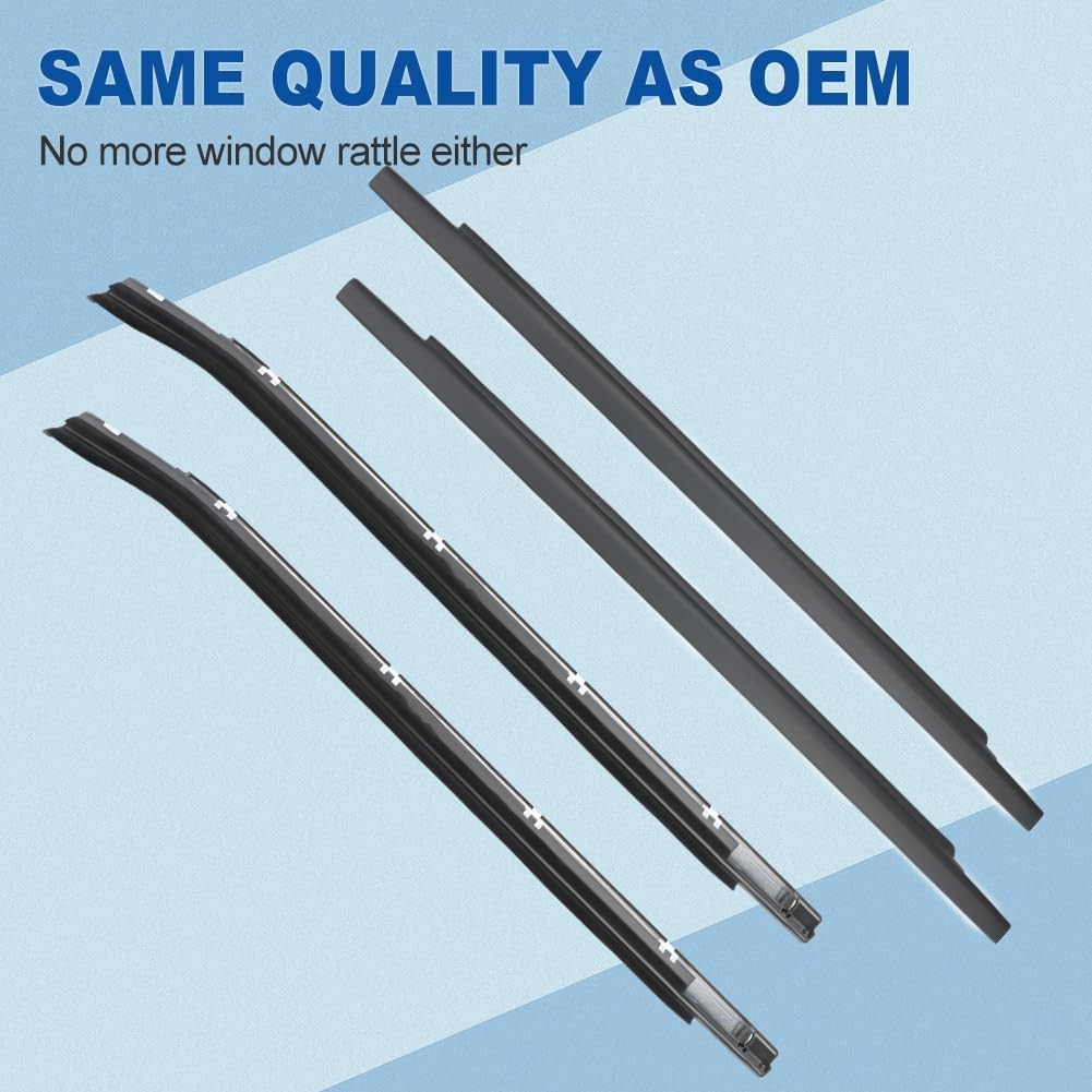 4PCS Door Window Moulding Weatherstrip Compatible with Tundra 2000-2006, Outer