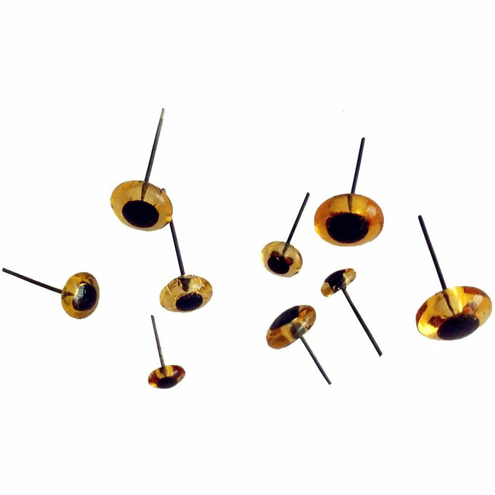 100Pack Amber Glass Eyes Kits For Needle Felting Bears Dolls Decoys Sewing NEW