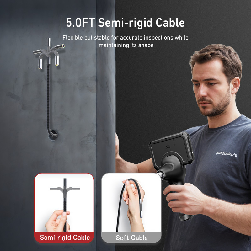 Ralcam Joystick 5" Endoscope Camera with Light Inspection Camera 360° Borescope