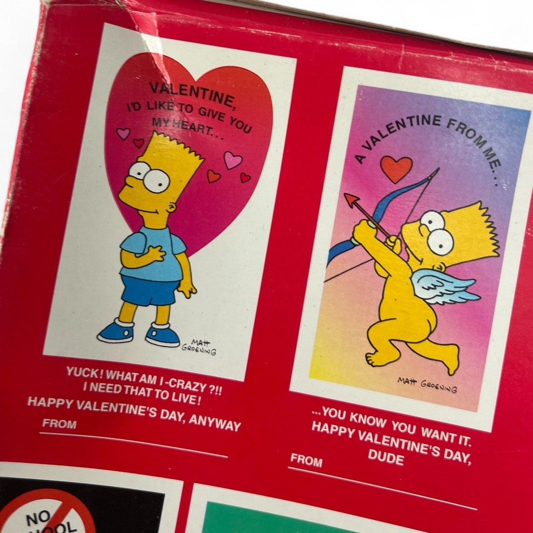 Valentines Day Cards New Vintage 1990's The Simpsons Bart 34 Cards + Envelopes