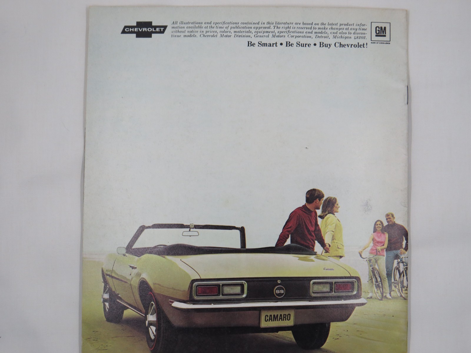 1968 Chevrolet Camaro RS, SS, Dealer Sales-Showroom Autoshow Brochure