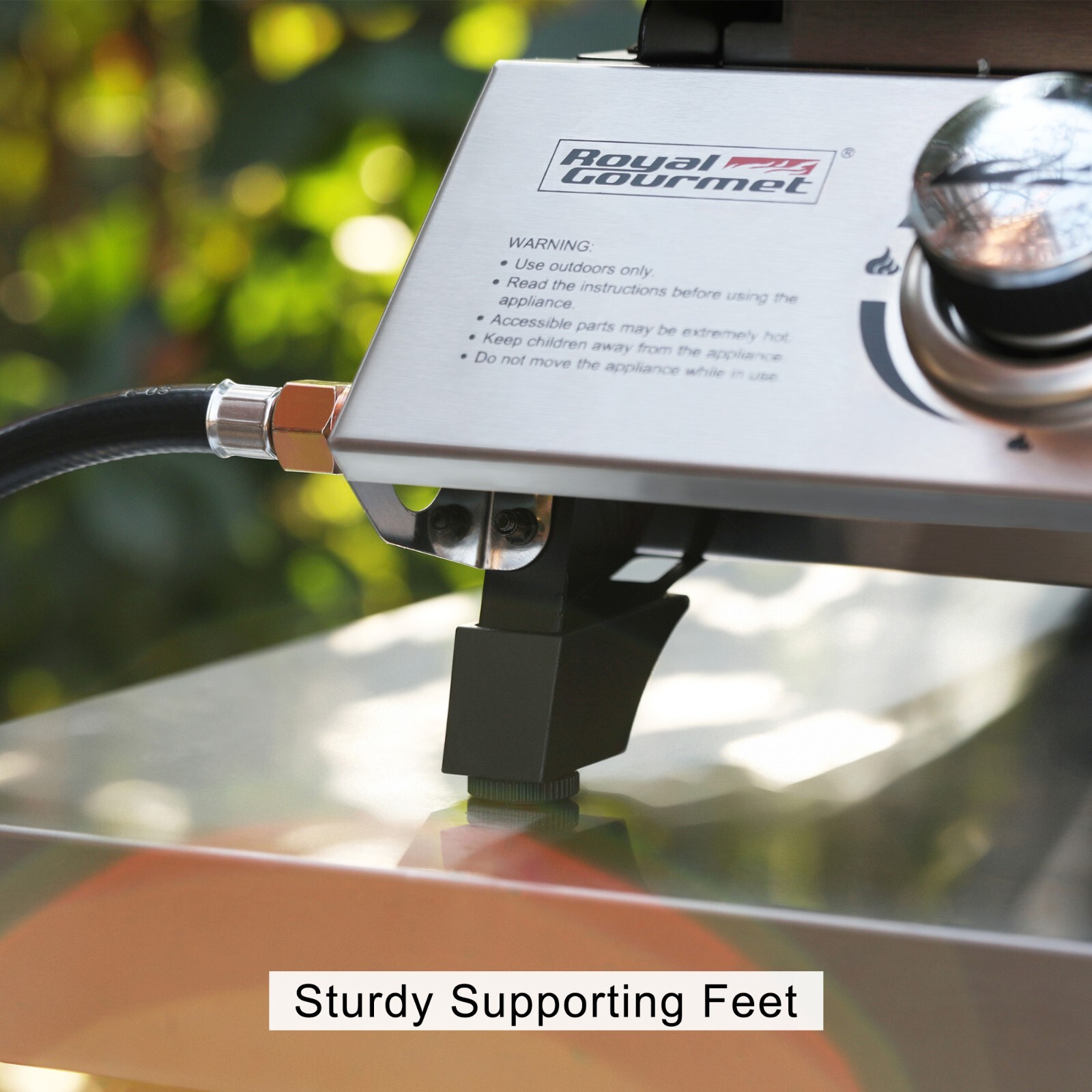 Royal Gourmet 3-Burner Tabletop Griddle Portable Gas Grill for Outdoor Camping