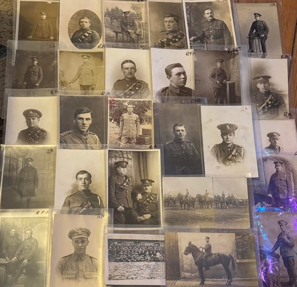 Collection of 59 x Original First World War Royal Artillery Photo Postcards