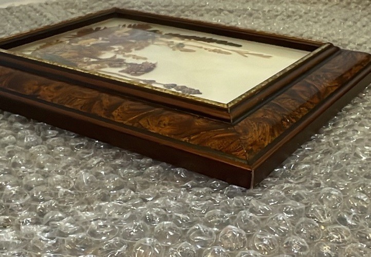 VTG Real Pressed Flower Specimens Framed With Glass Folk Art Wall Hanging Signed