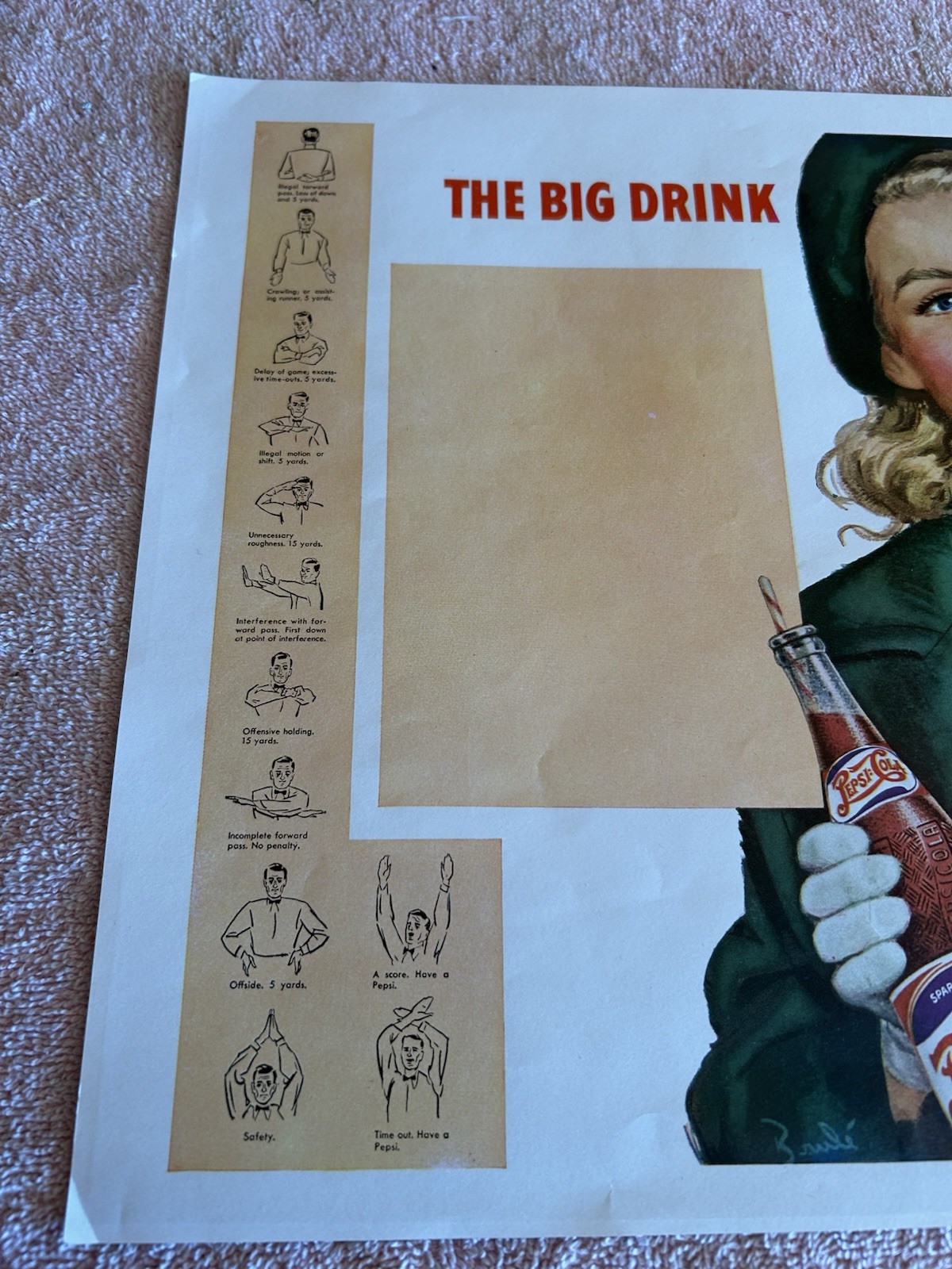 2 Original Pepsi -cola Paper Signs Both Double Dots Signs