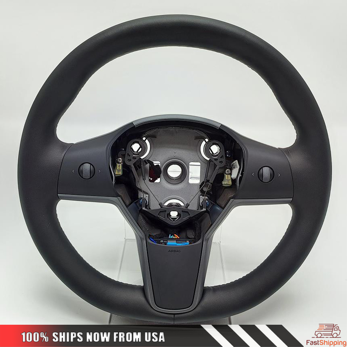 1490214-00-B Driver Heated Leather Steering Wheel Compatible for Tesla Model 3 Y