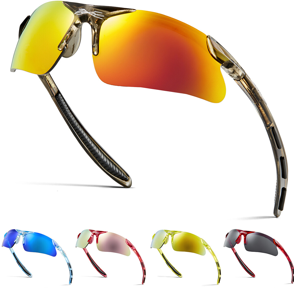 Kids Baseball Cycling Sports Wrap Around Sunglasses Boys Youth Mirrored Glasses