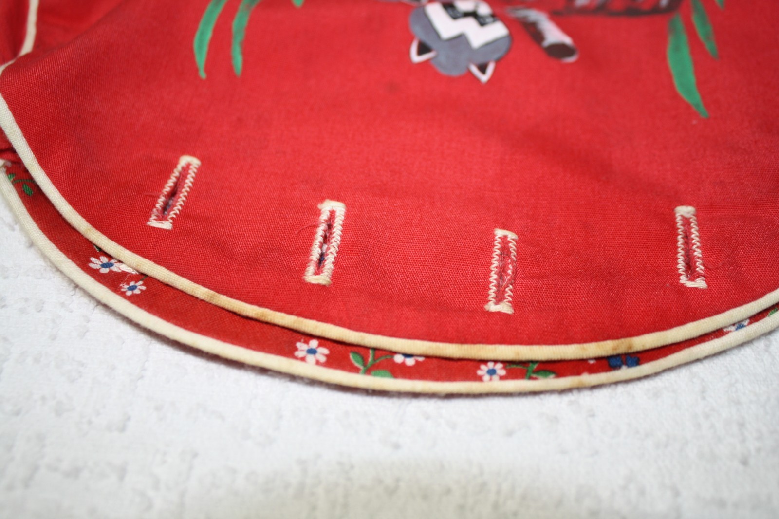 Vintage 1980s Girl's Bermuda Bag Wooden Handle Purse with 6 Handmade Covers