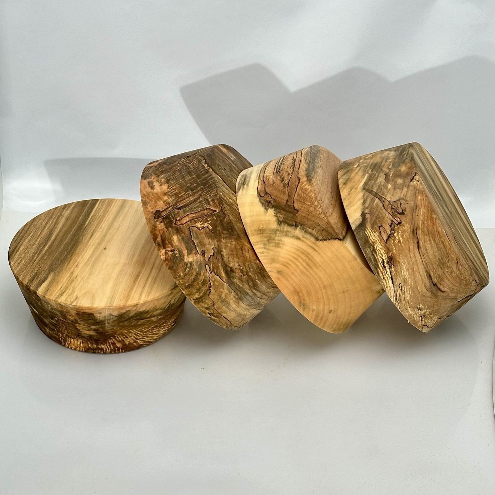 SPALTED MAPLE BOWL BLANKS, 10"X3.5" BULK LISTING, WOOD LATHE TURNING STOCK
