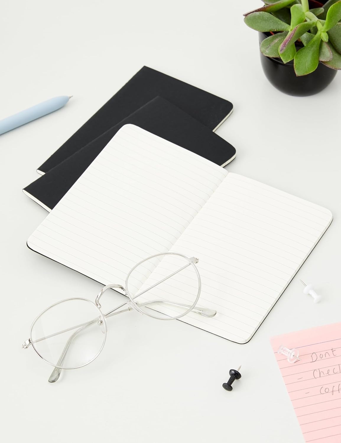 3 Pack Moleskine Cahiers Pocket Journal 3.5" x 5.5" Ruled Lined Black Soft Cover