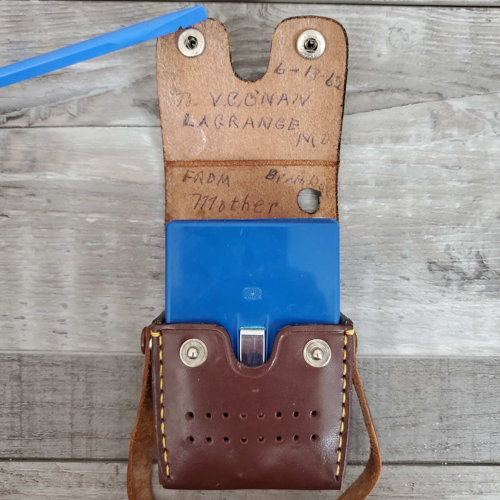 Fleetwood Transistor Six 6 Square Grill 6 Blue With Case *FOR PARTS OR REPAIR*