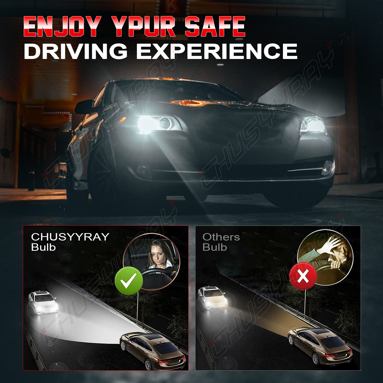 9003/H4 Headlight LED Bulbs super bright 6000k For Ski Doo REV XP XS XR 2003-18