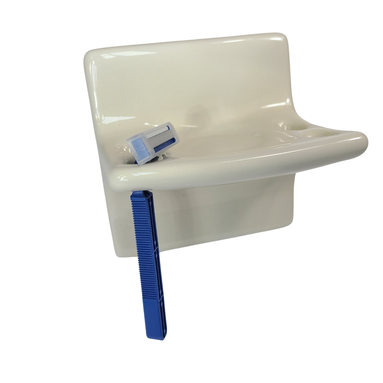 Vintage Beige Bone Almond Ceramic Tile Toothbrush Holder Tumbler Cup Tray Retro