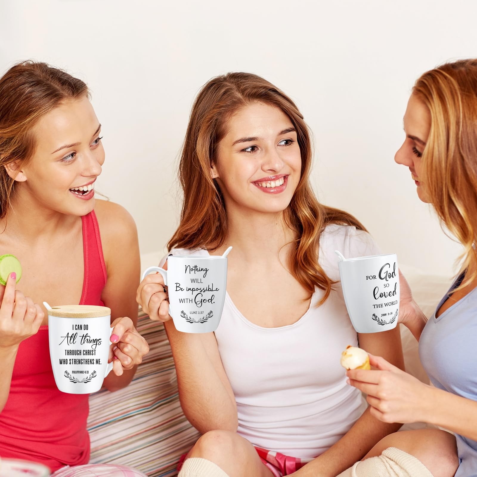 6 Set Christian Mugs Bulk 12oz Inspirational Bible Verse Ceramic Coffee Mug with