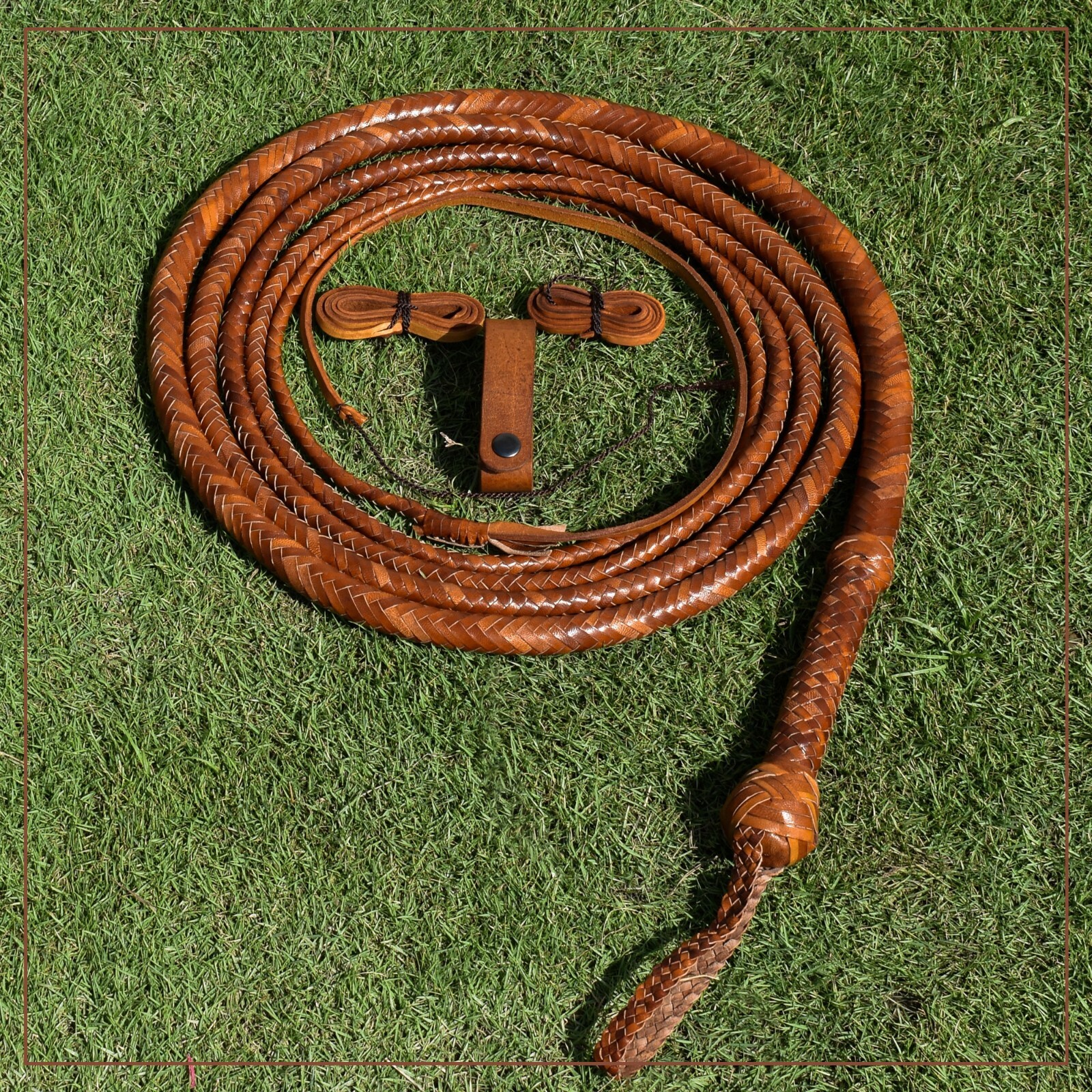 Handmade Leather Bullwhip 4 to 16 Feet Long 16 Plait Movie Inspired Bull Whip