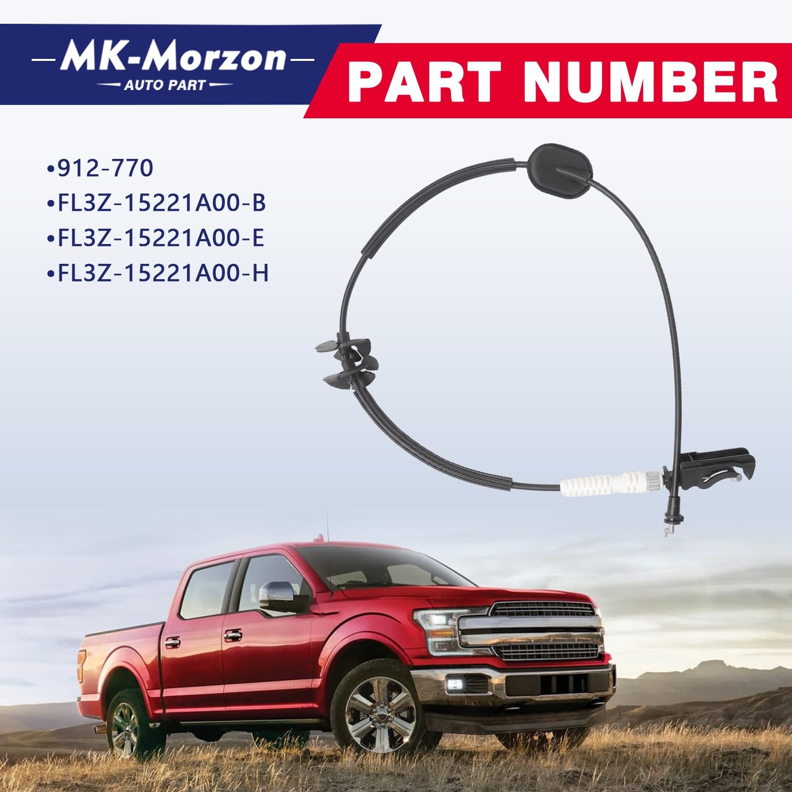 Door Latch Release Cable Left or Right for 15-20 Ford F-150