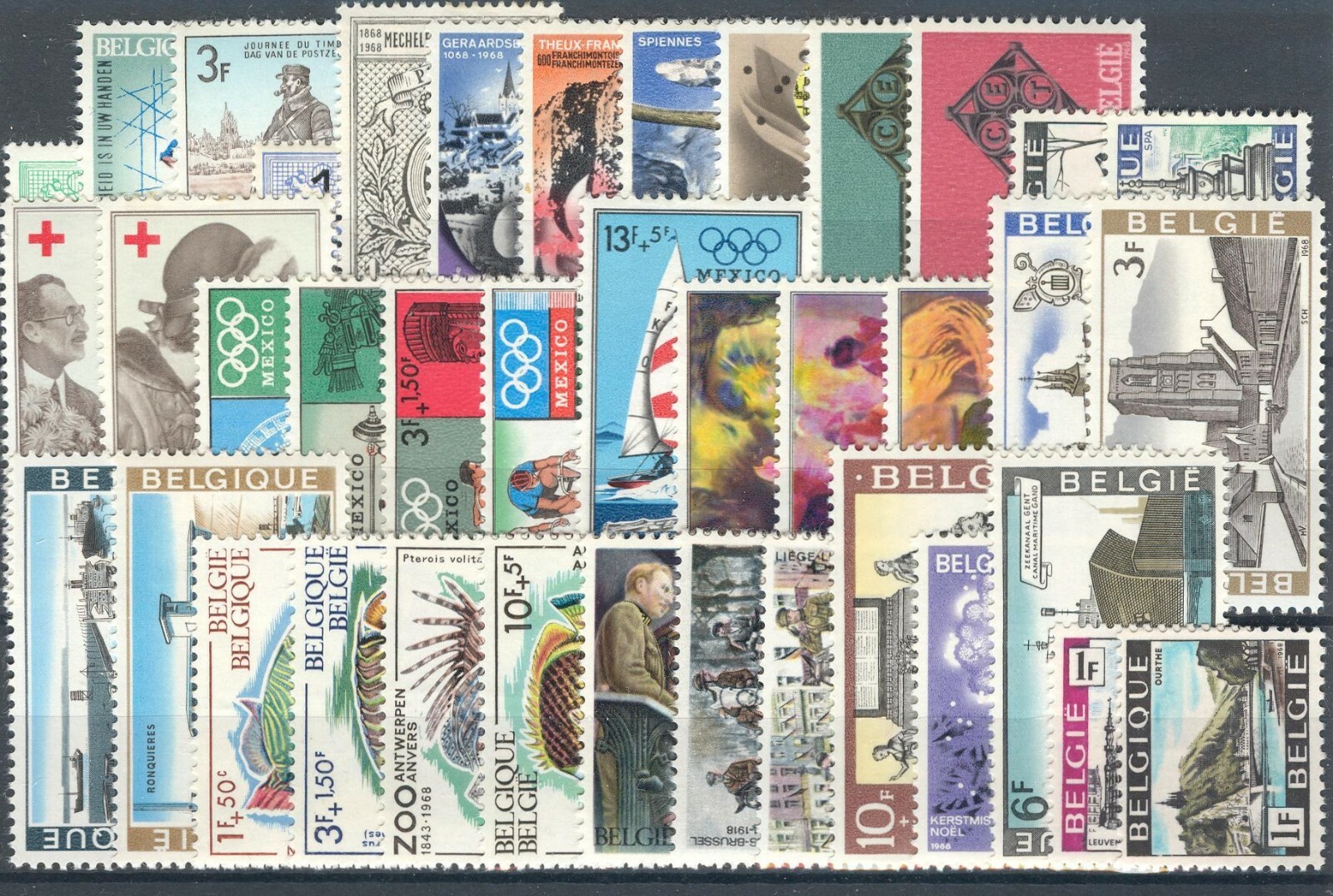 BE - BELGIUM 1968 complete year set  MNH