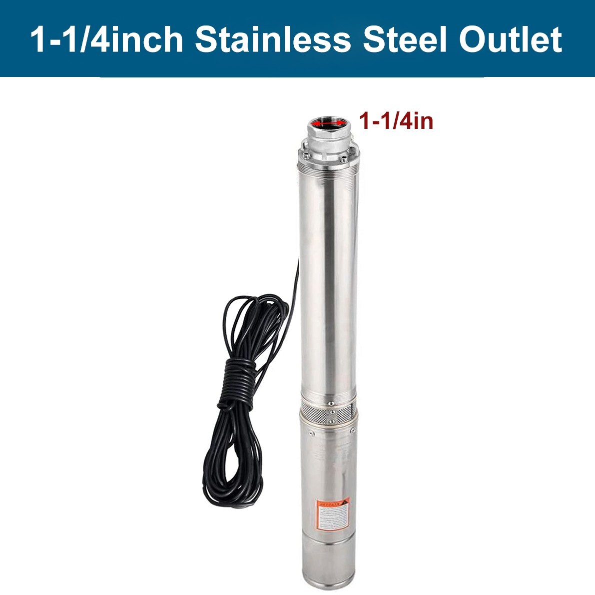1HP 4'' Deep Well Submersible Pump 207' 33GPM 110V Stainless Steel w/Control Box