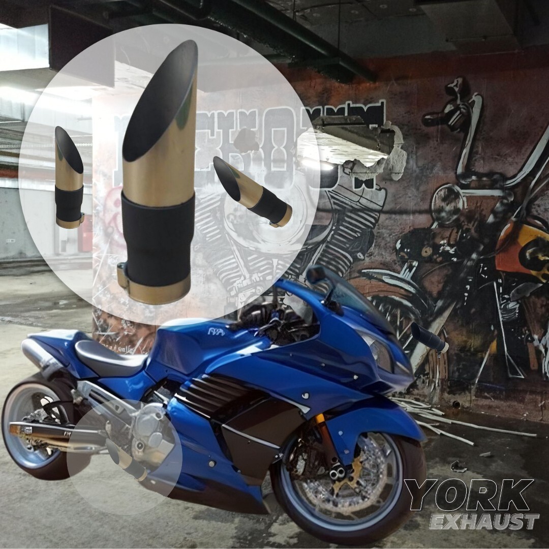 2003-2007 Suzuki Hayabusa Shorty Exhaust Slip-On tips GP Style (PAIR)