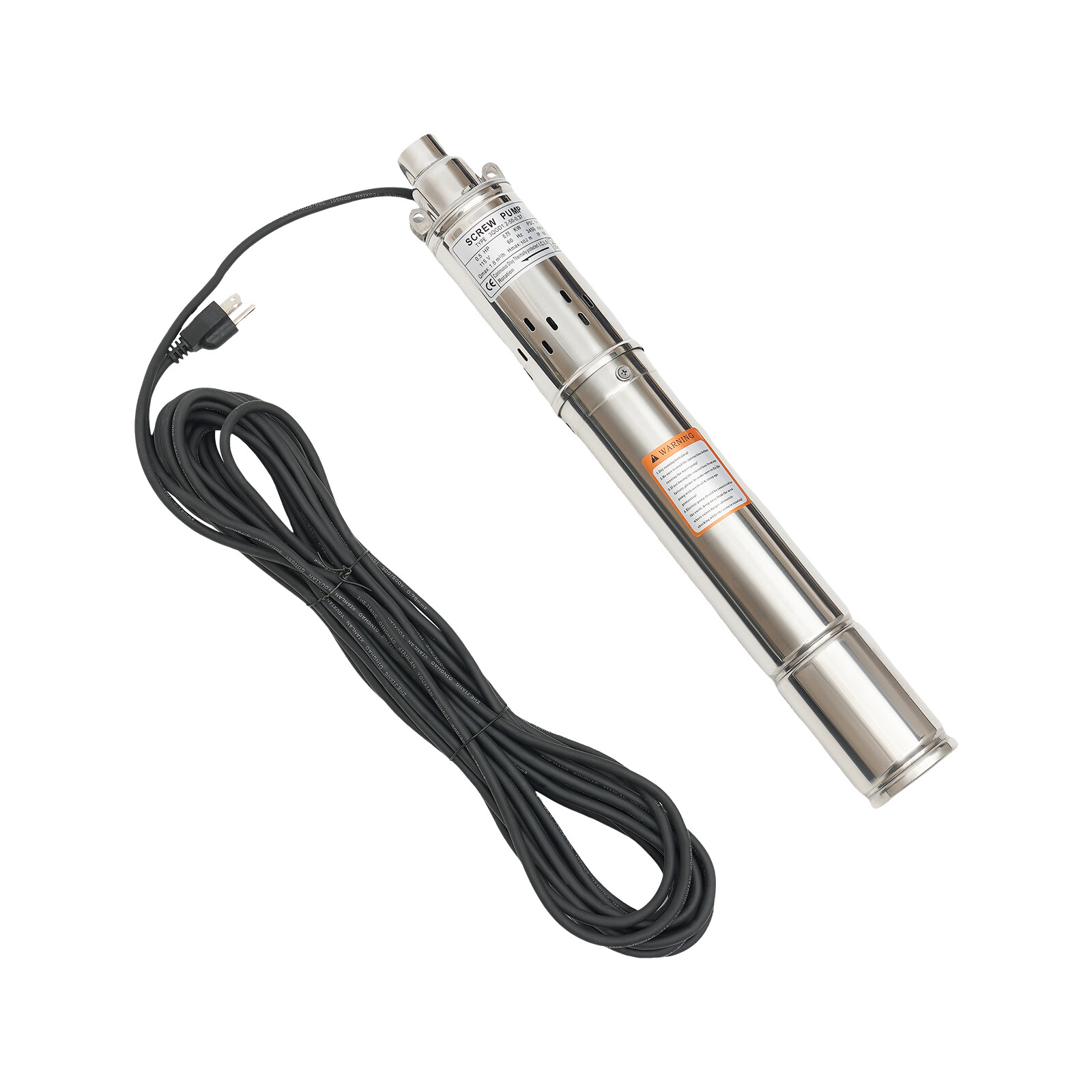 3" Deep Well Submersible Pump Stainless Steel Water Pump 1HP 115V 334ft 2.5m³/h