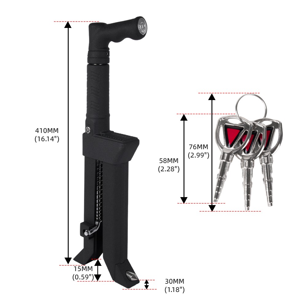 Multi-Function Car Safety Lock Brake Pedal Anti-Theft Device Clutch Lock +3 Keys