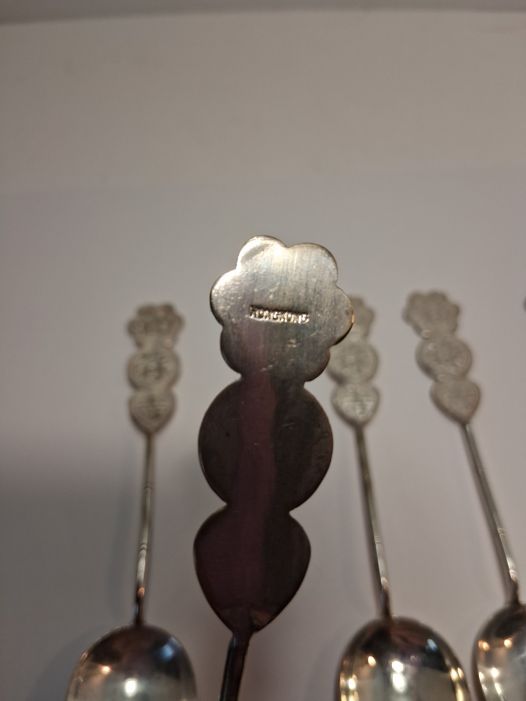 Lot Of 6 SILVER PLATE SOUVENIR SPOON CHINESE Good Fortune, Longevity, Prosperity