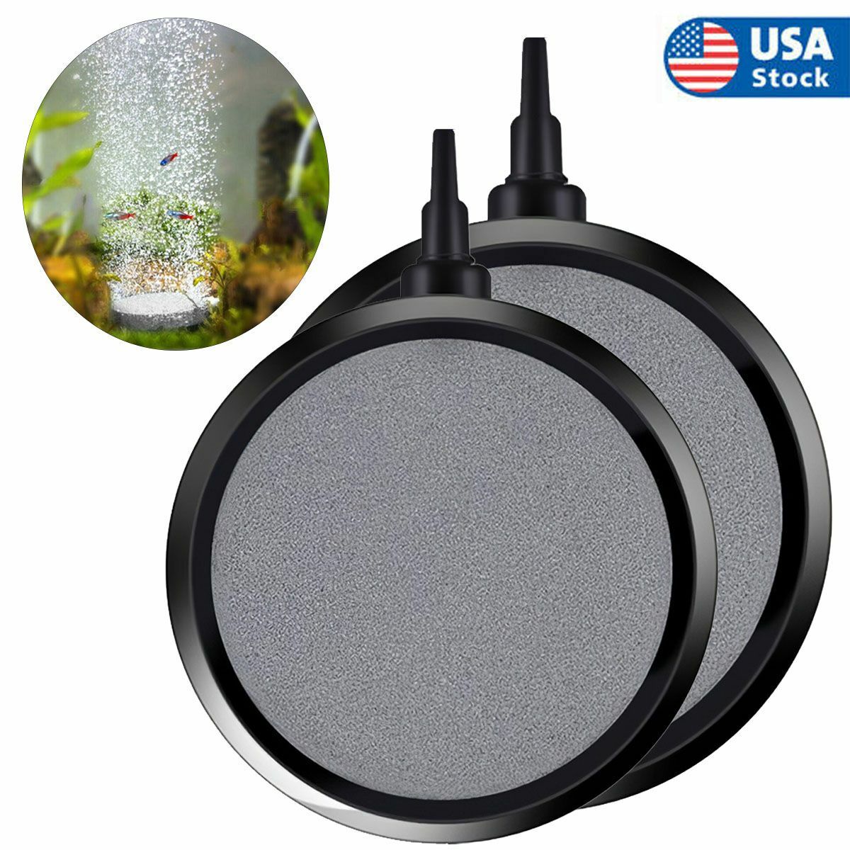 Air Bubble Disk Stone Aquarium Fish Tank Pond Pump Hydroponics Oxygen Aerator