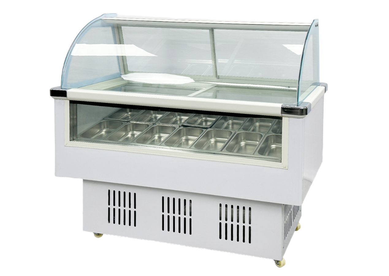 14 Pan Ice Cream Gelato Freezer Display Case 53"