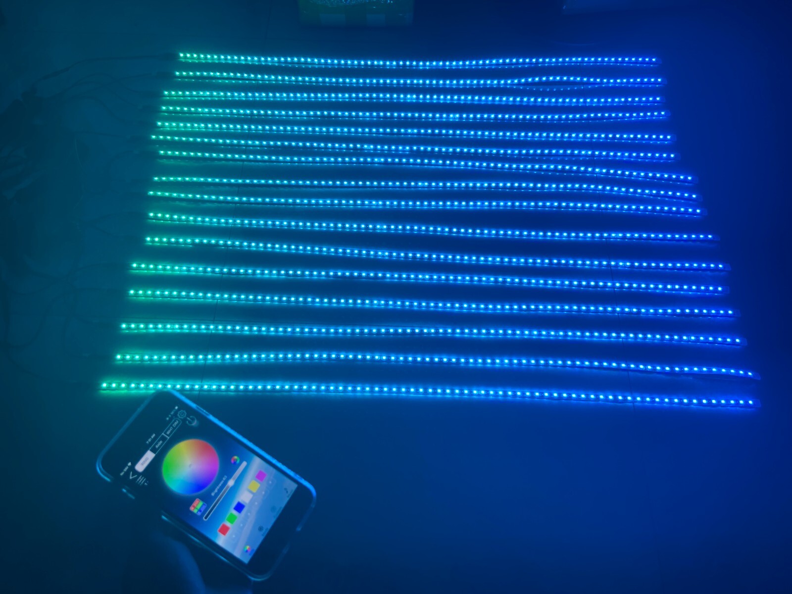 4FT 48" x16PCS APP+Remote CHASING Flow LED IP68 Polaris Slingshot Strips Lights