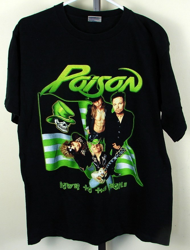Poison Power To The People World Tour 2000 Black T Shirt Size L