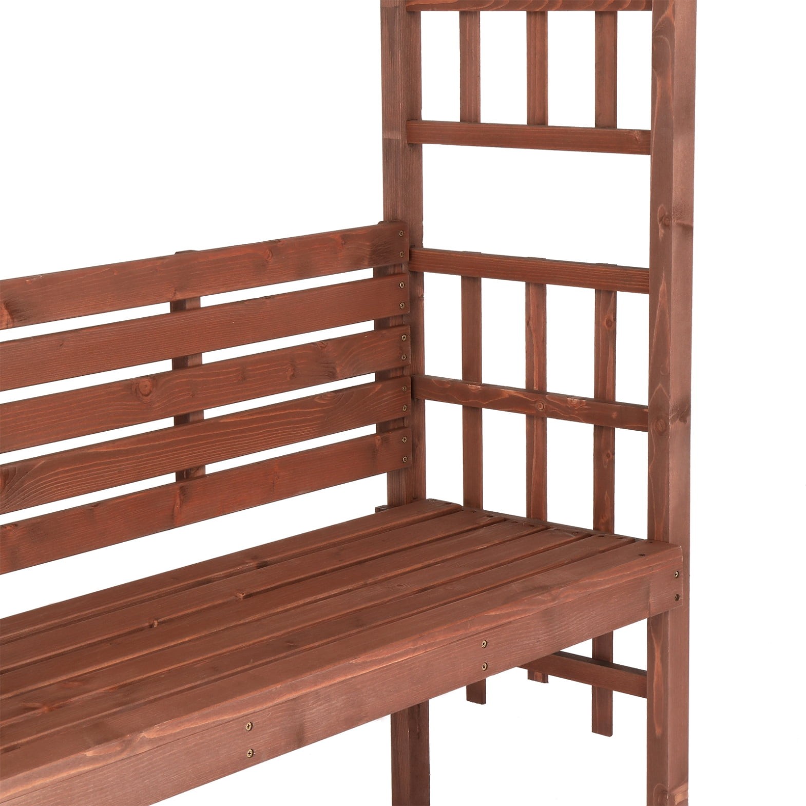 81.5" Outdoor Arbor Trellis w/Bench, Wooden Garden Bench Arch Pergola Backrest