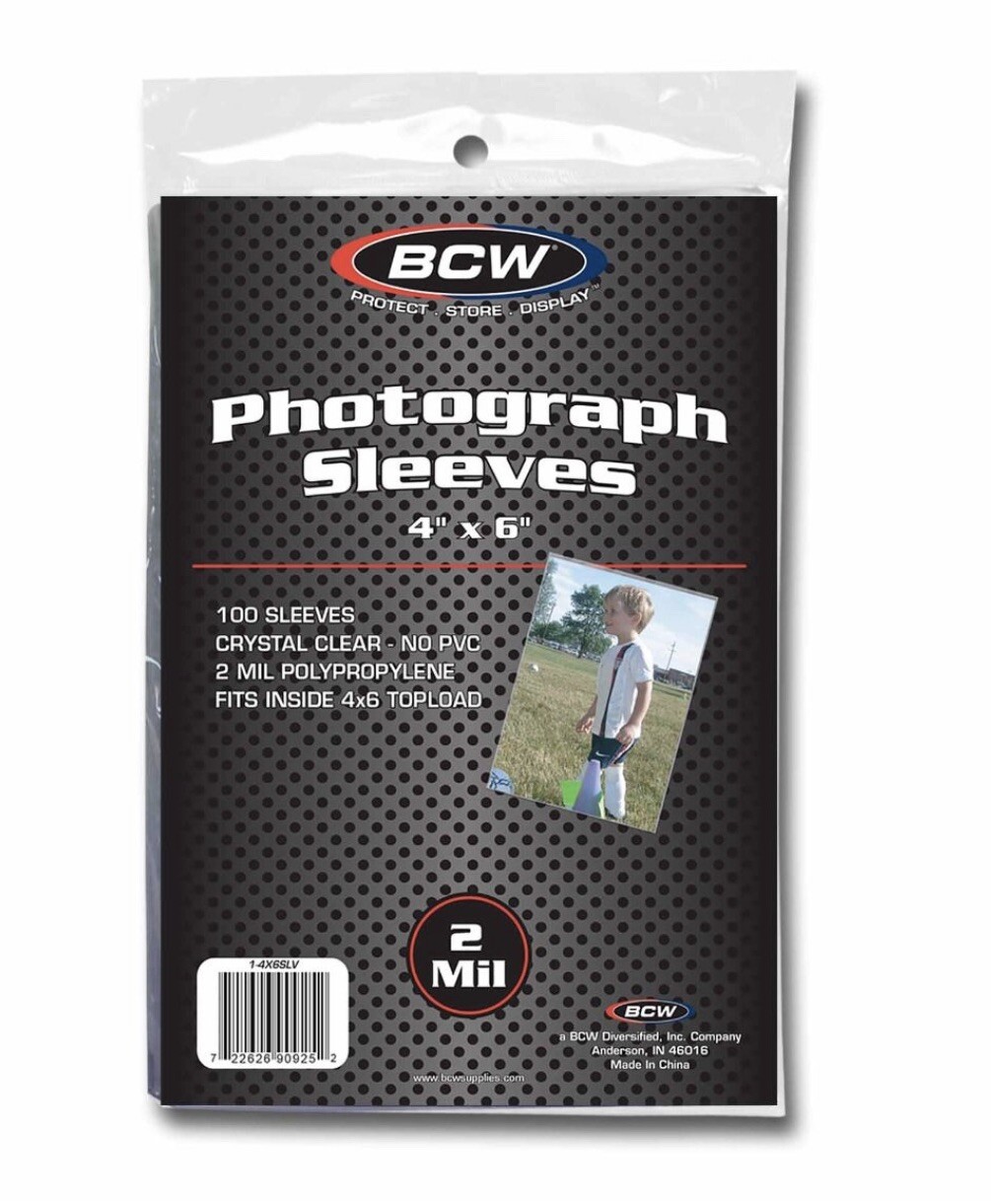 BCW 1 Pack of 100 Holders 4 x 6 Photo Sleeves (#CS176)