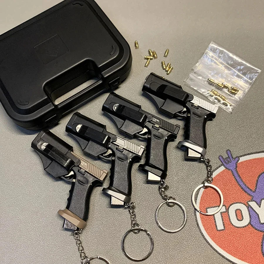 G34 Alloy Mini Pistol Keychain Toy 1:3 Scale Shell Ejection 4 Color Set