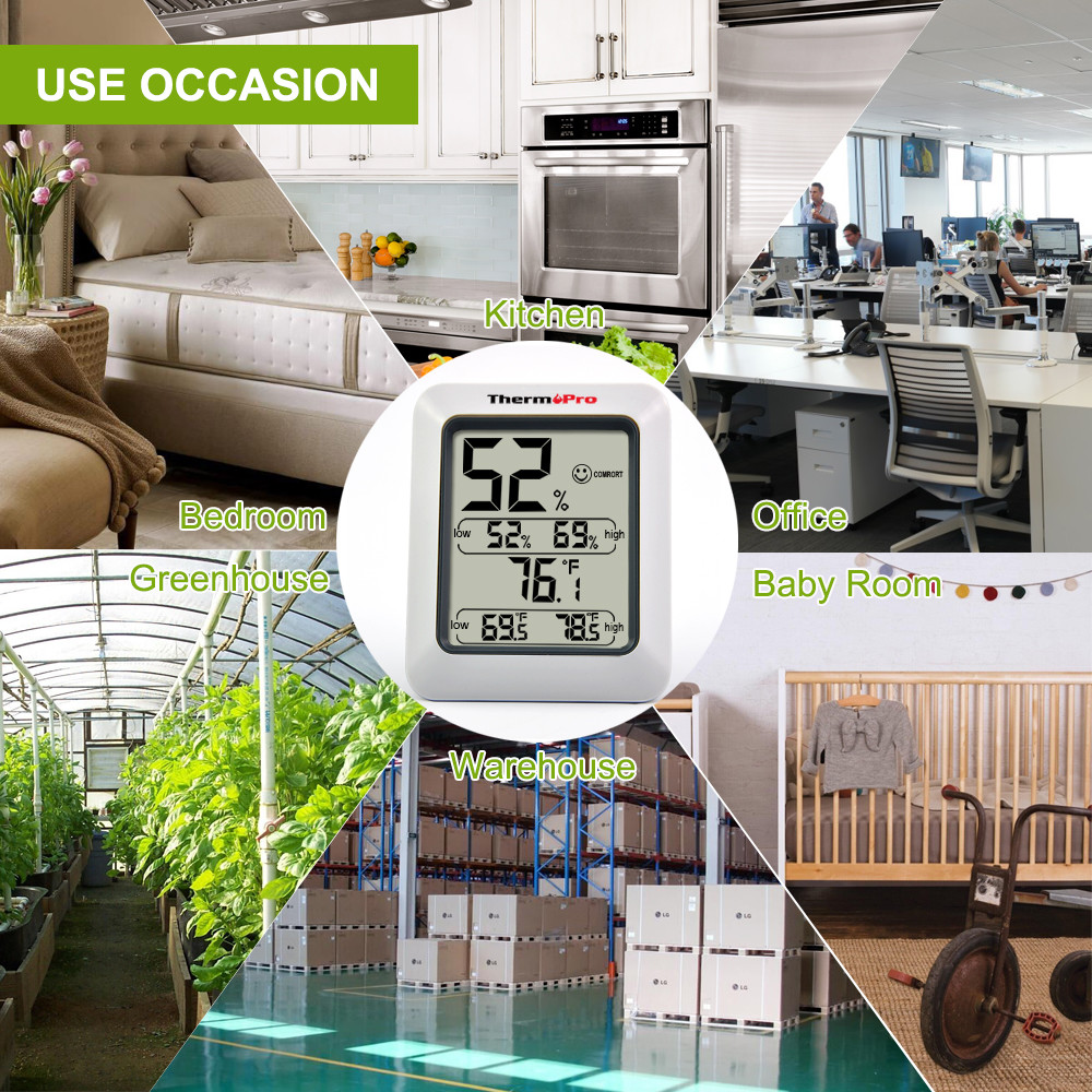 2PCS LCD Digital Indoor Thermometers Hygrometer Room Temperature Humidity Meter