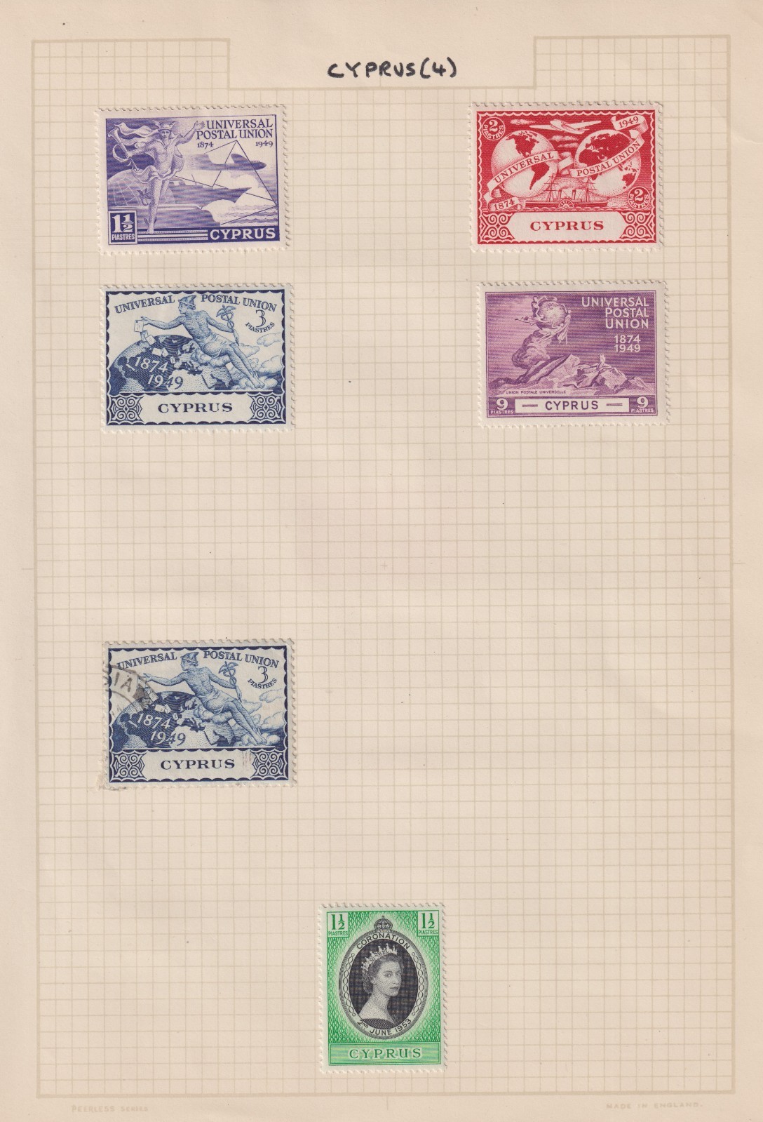 Cyprus Stamps on 4 Pages - Mint and Used - QV onwards