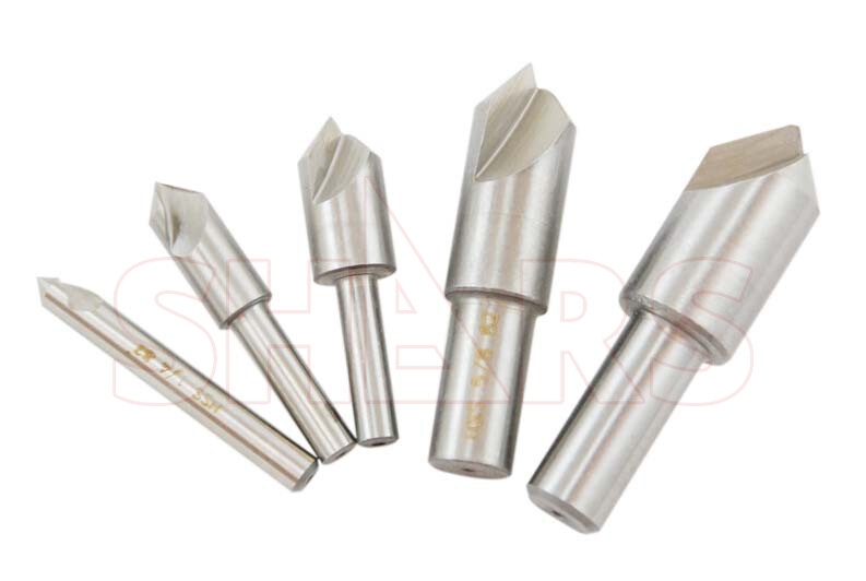 SHARS 90 Degree HSS Single Flute Countersink Set 5 Pcs NEW P}