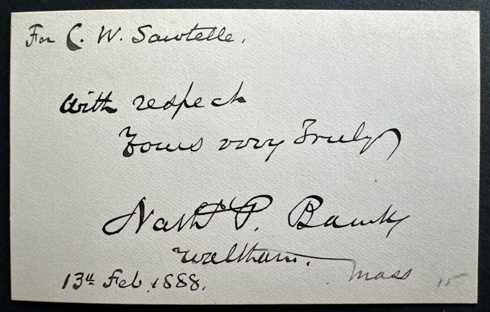 Nathaniel P Banks Civil War Union General Autograph Speaker House Governor RARE