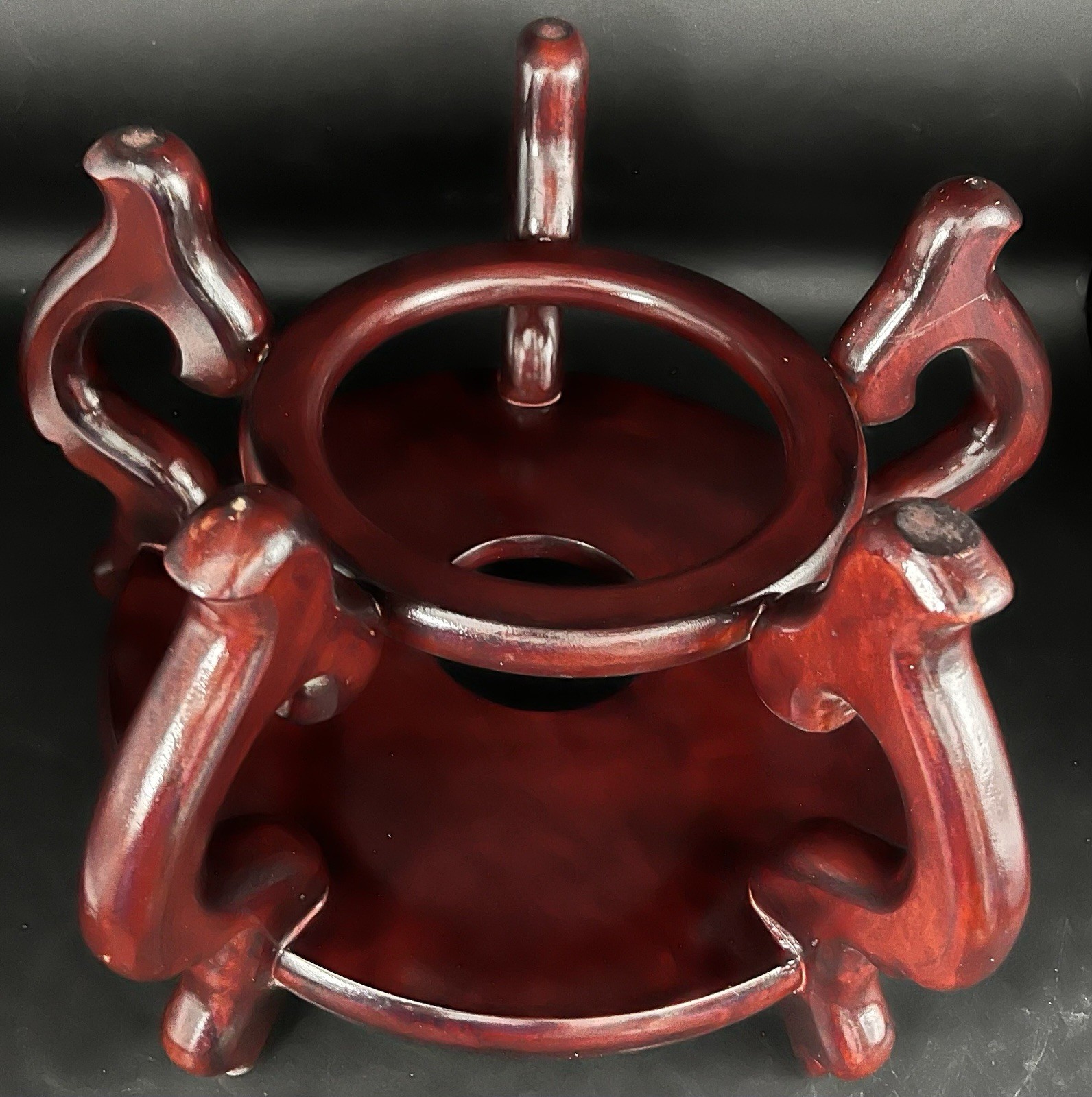 Rosewood Large 5 Legged Display Stand Pedestal Vase Plant Stand 11"