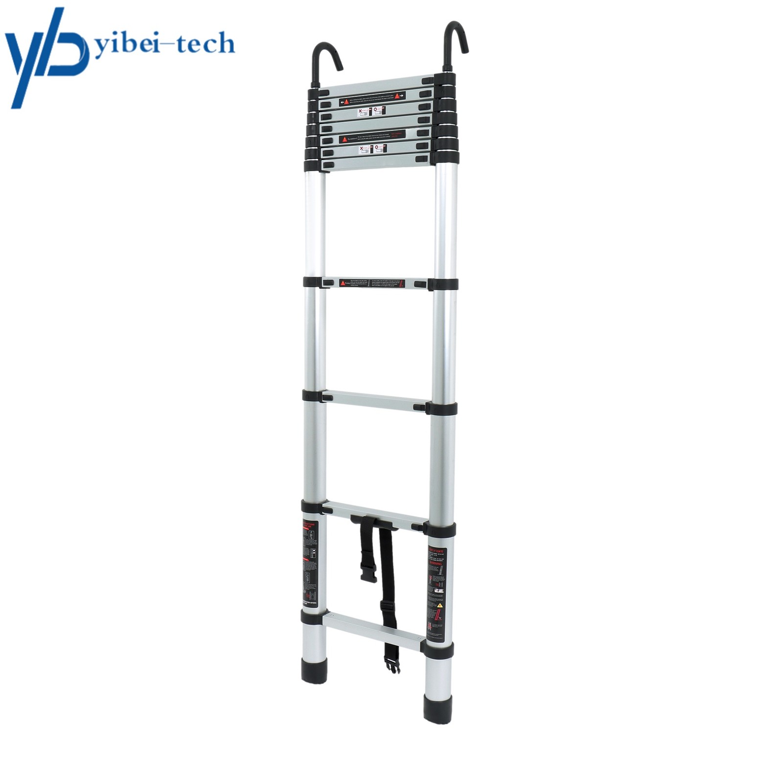 10.5 FT Telescoping Ladder Aluminum Telescopic Ladder with Hooks & Stabilizer