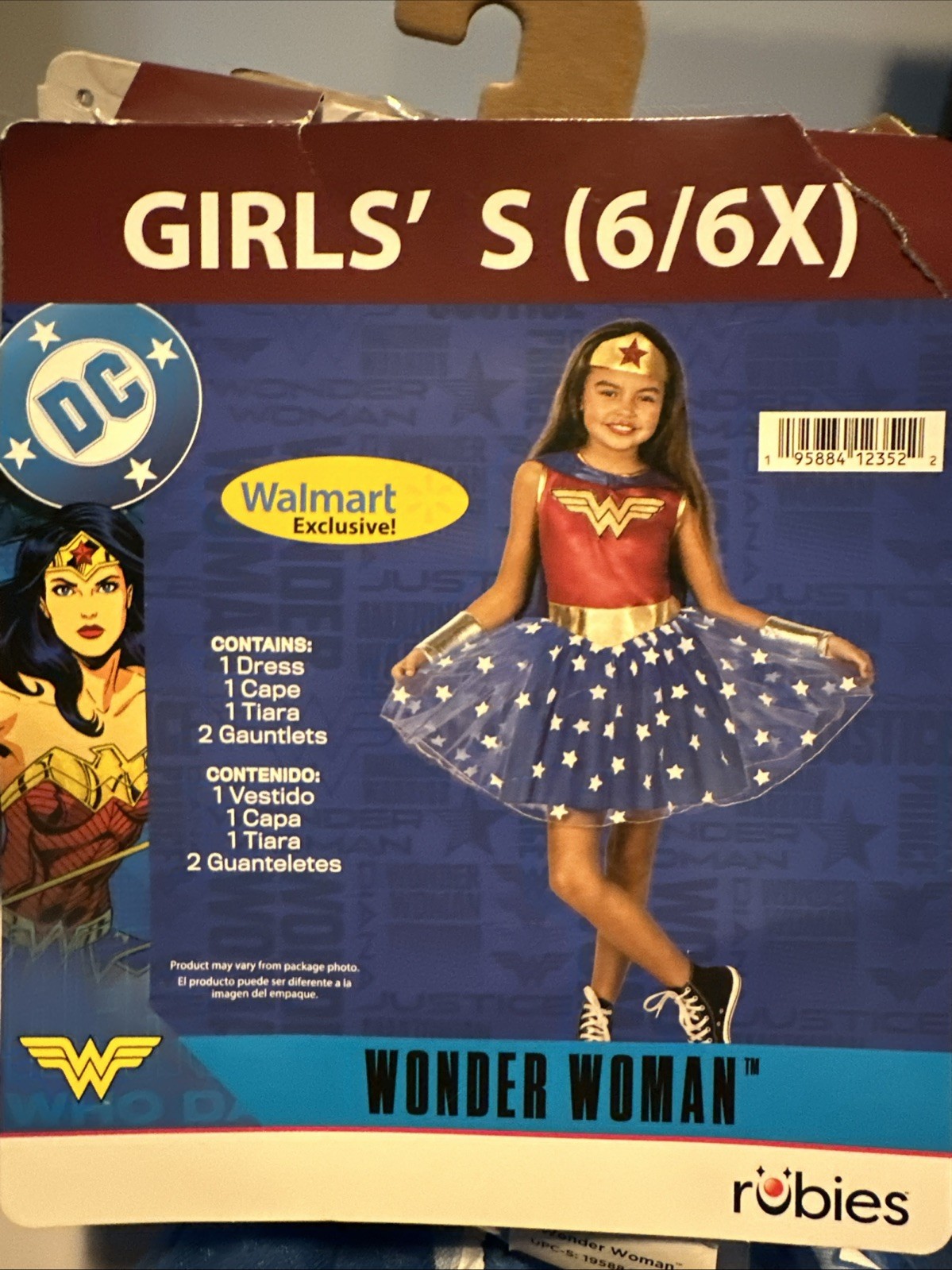 DC Wonder Woman Girls Halloween Costume, Small 6, New