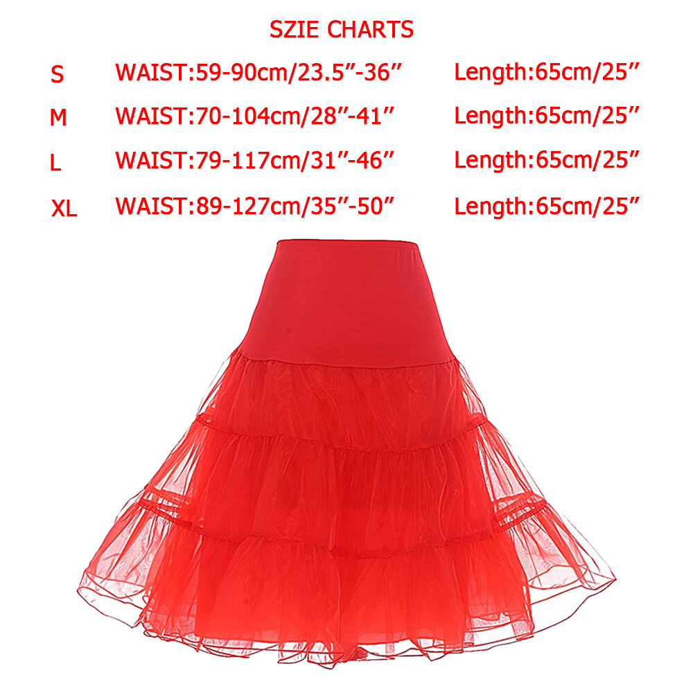 1950S Women's Petticoat Skirt for Party Underskirt Crinoline Slips Tutu Skirts