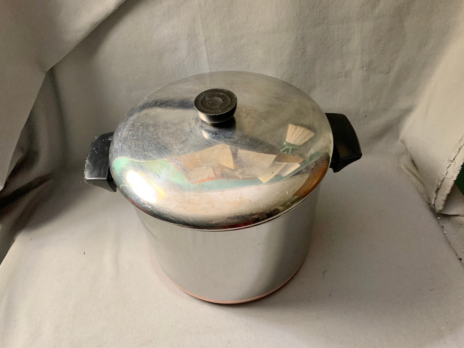 Vtg Revere Ware Stock Pot Dutch Oven 8 QT Copper Clad Bottom ROME NY 1979 RARE