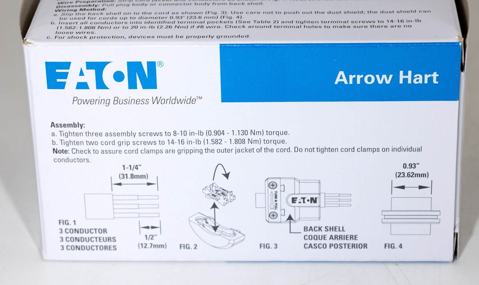 Eaton AHCL520P Industrial Locking Plug NEMA L5-20P 20A 125V 2-Pole 3-Wire