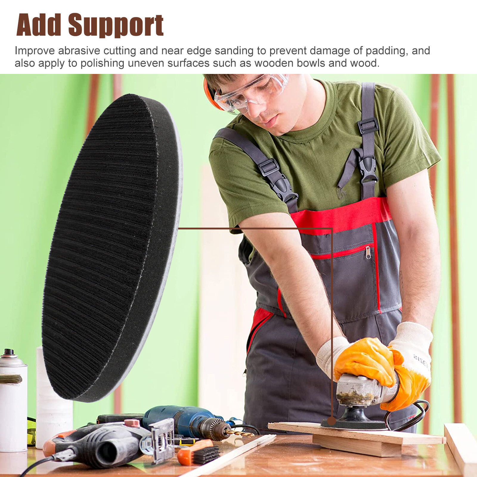 2Pcs 6in Foam Cushion Interface Sanding Disc Hook Loop Sander Buffer Backing Pad